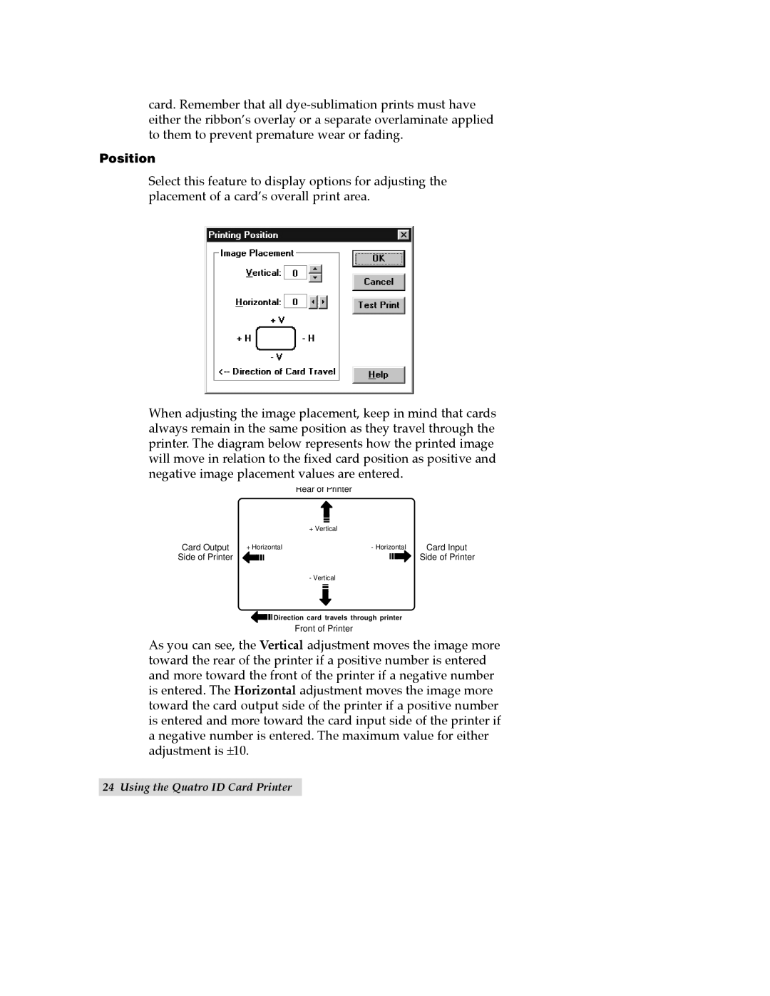 FARGO electronic Quatro ID Card Printer manual Position, Rear of Printer 