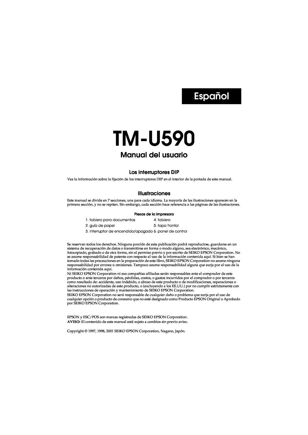 FARGO electronic user manual Español, Manual del usuario del TM-U590, Los interruptores DIP, Illustraciones 