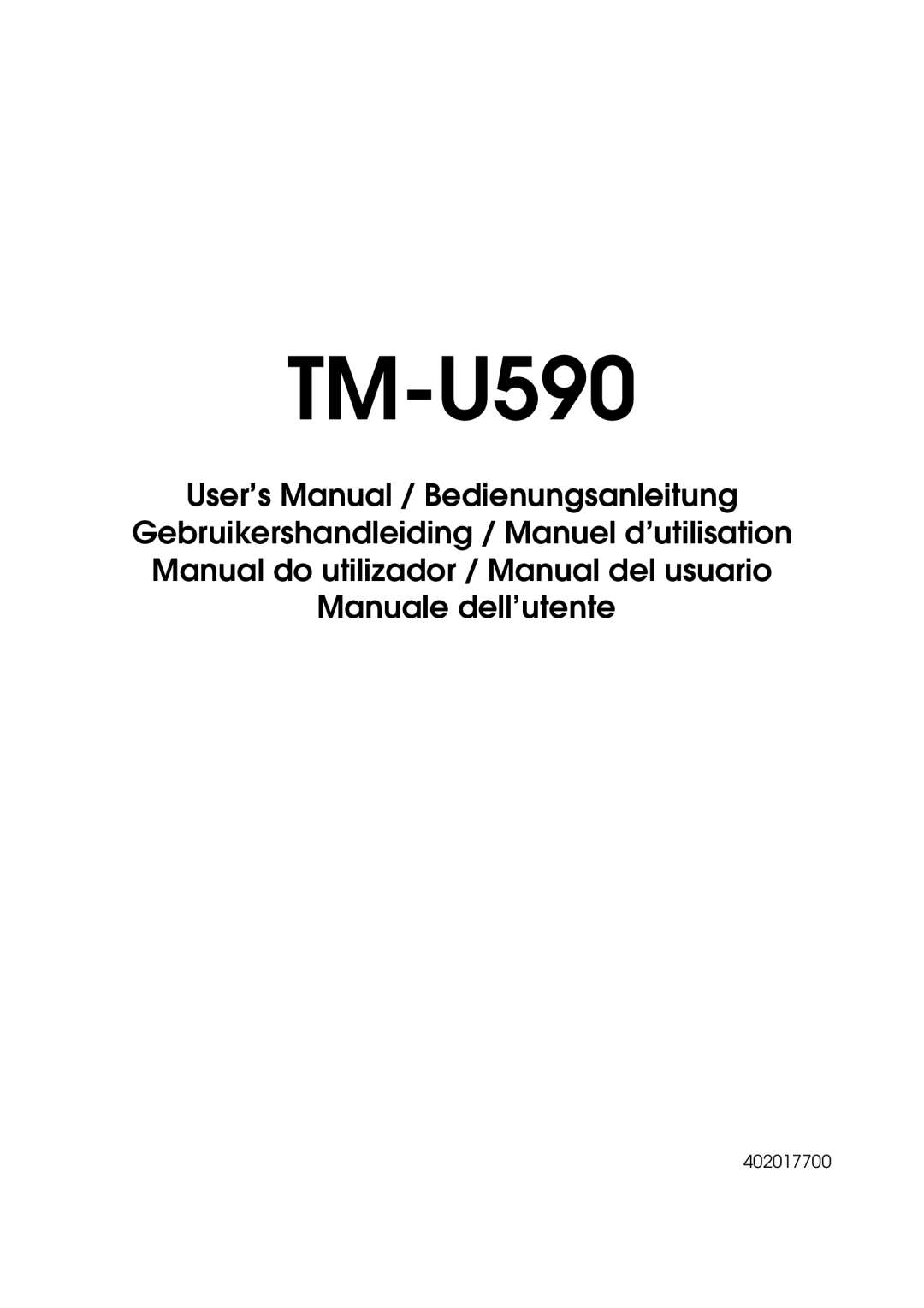 FARGO electronic TM-U590 user manual 