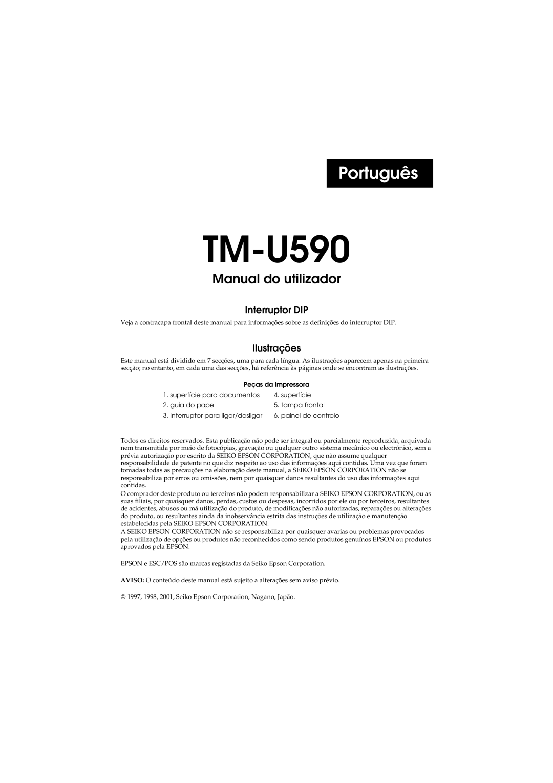 FARGO electronic TM-U590 user manual Português 