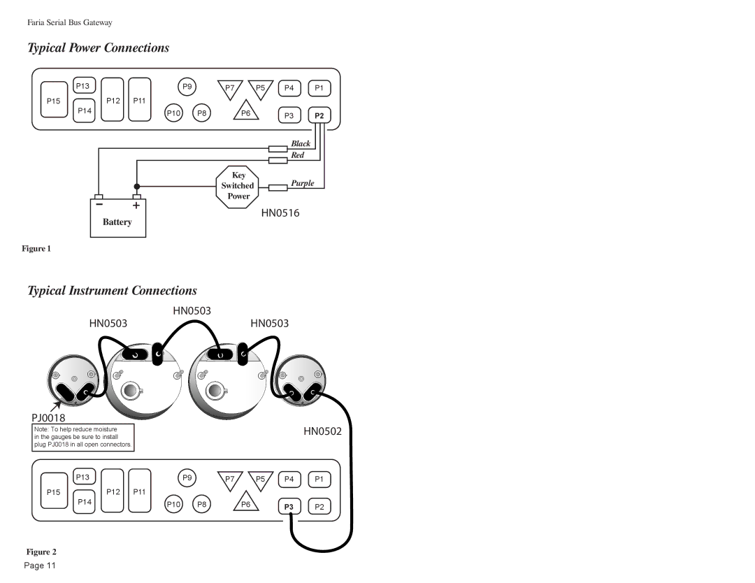 Faria Instruments 2141, FICHT Engines owner manual Typical Power Connections 