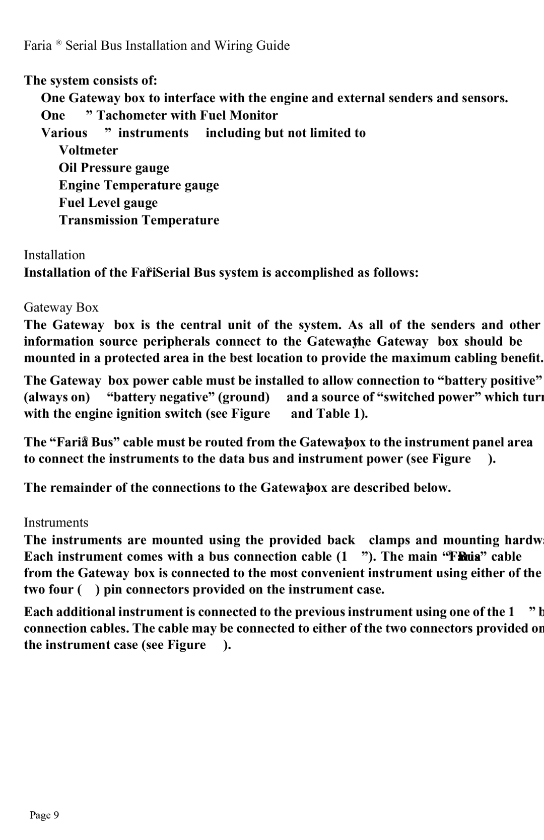 Faria Instruments GW0016 manual Faria Serial Bus Installation and Wiring Guide, Gateway Box, Instruments 