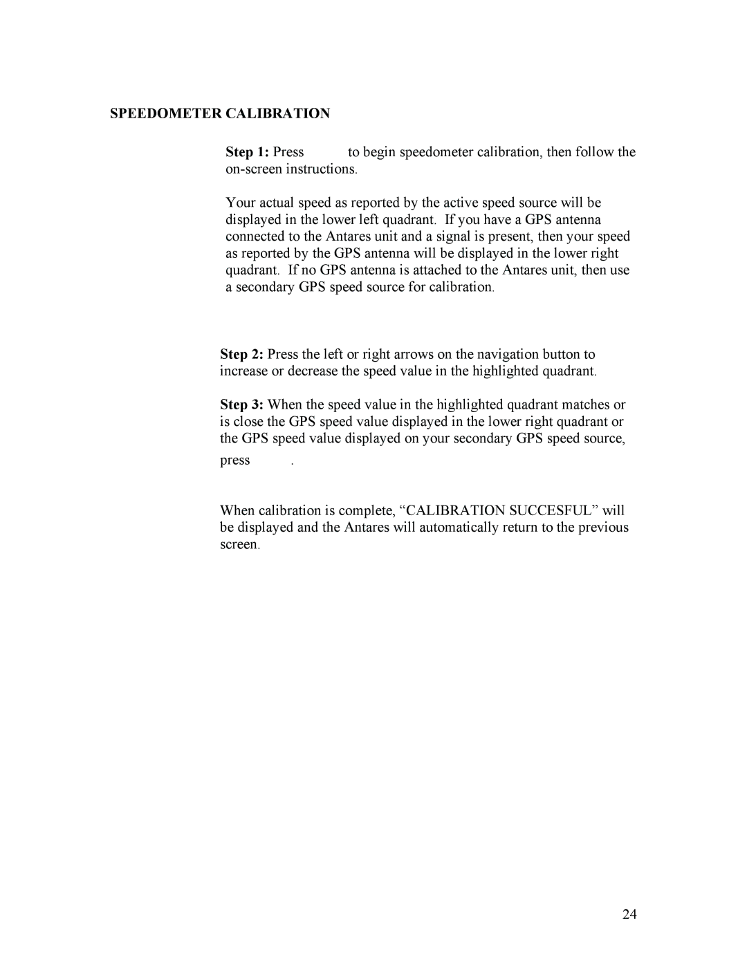 Faria Instruments IS0250a owner manual Speedometer Calibration 