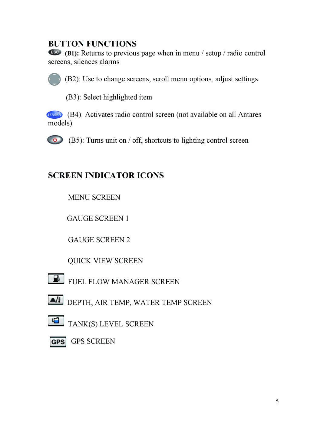 Faria Instruments IS0250a owner manual Button Functions 