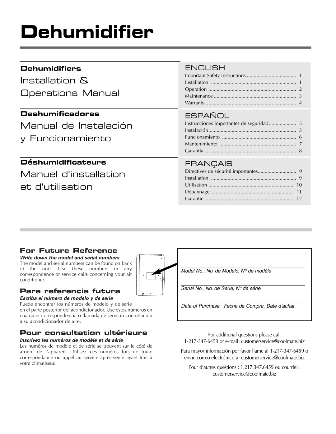 Fedders A3DH30B2A important safety instructions Dehumidifier 