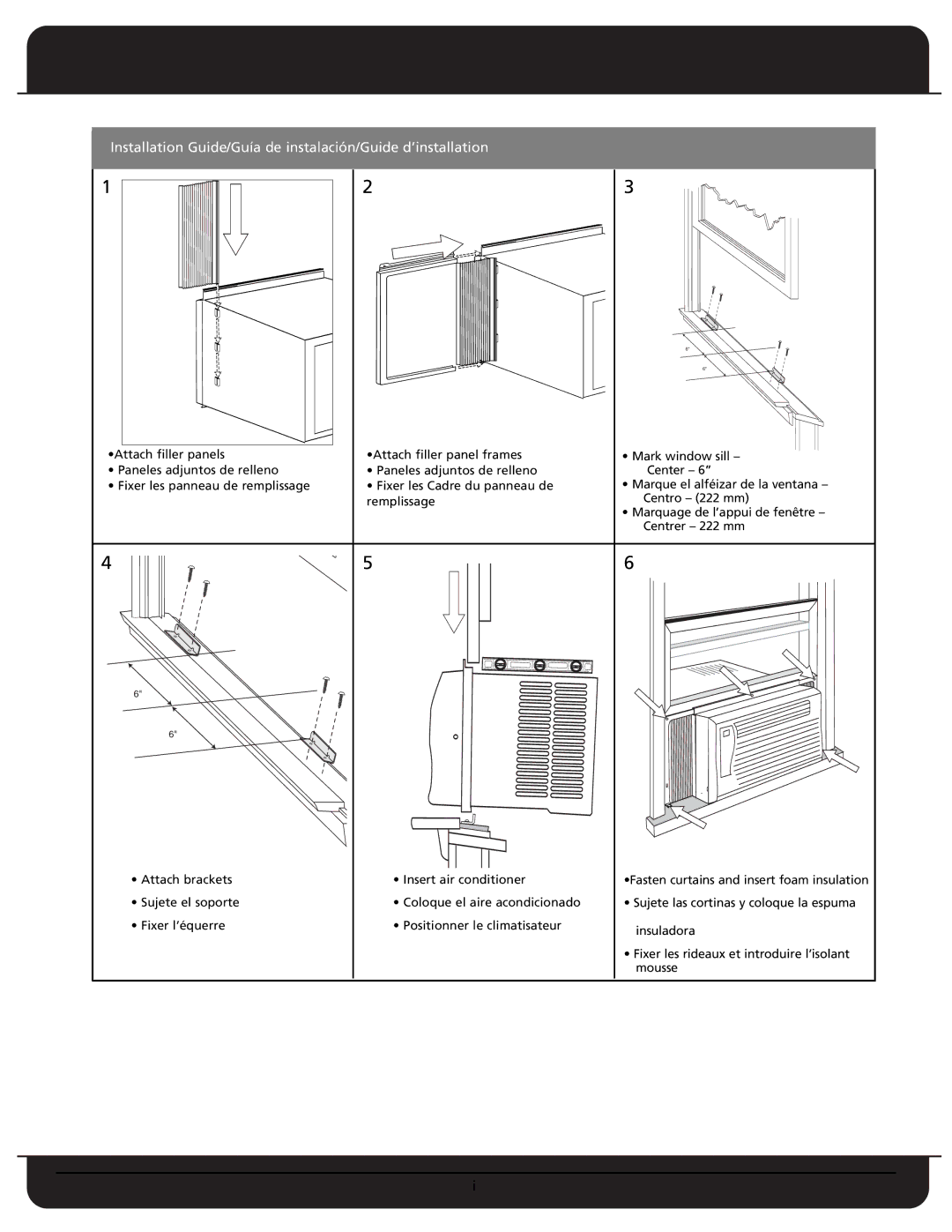 Fedders A6X05F2D important safety instructions Installation Guide/Guía de instalación/Guide d’installation 