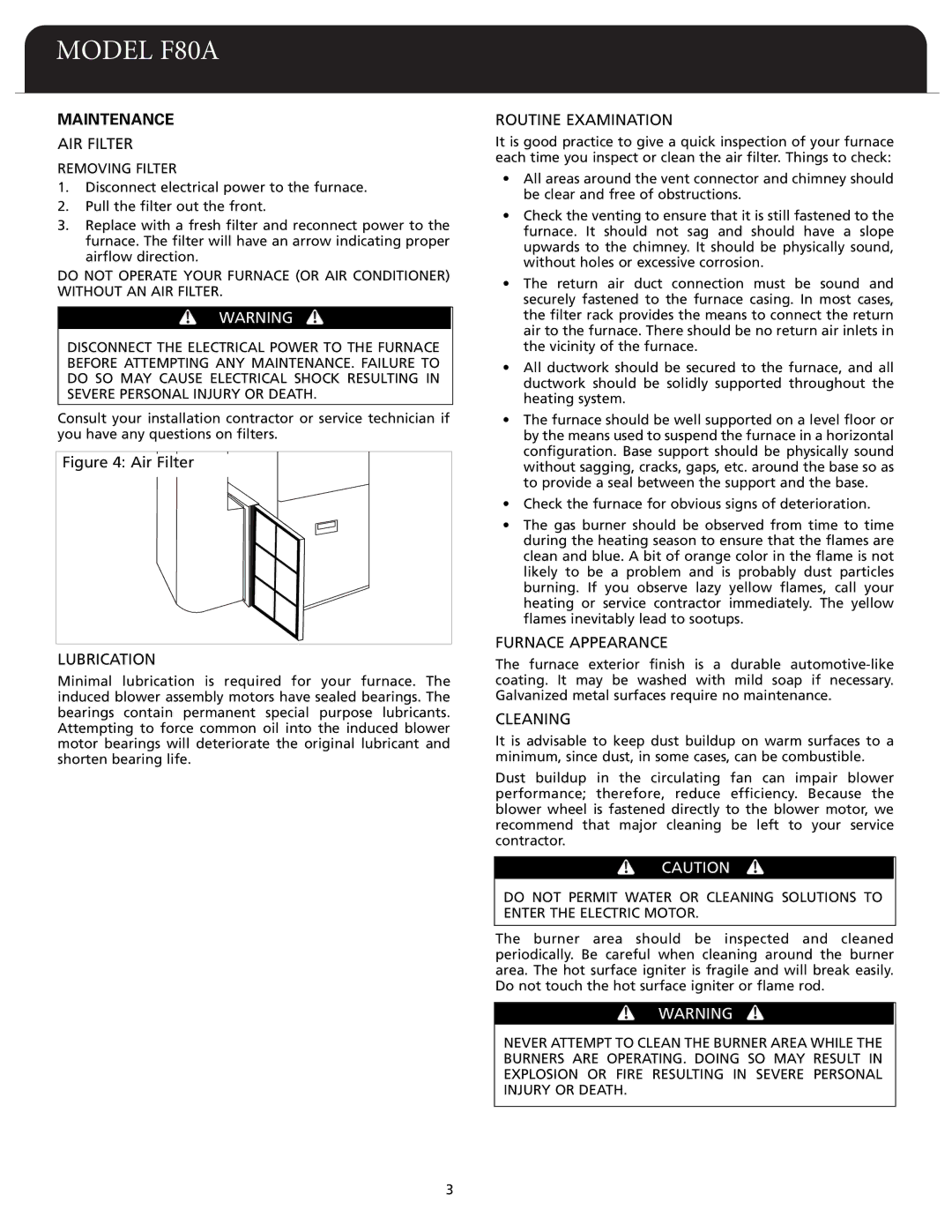 Fedders F80A dimensions Air Filter 