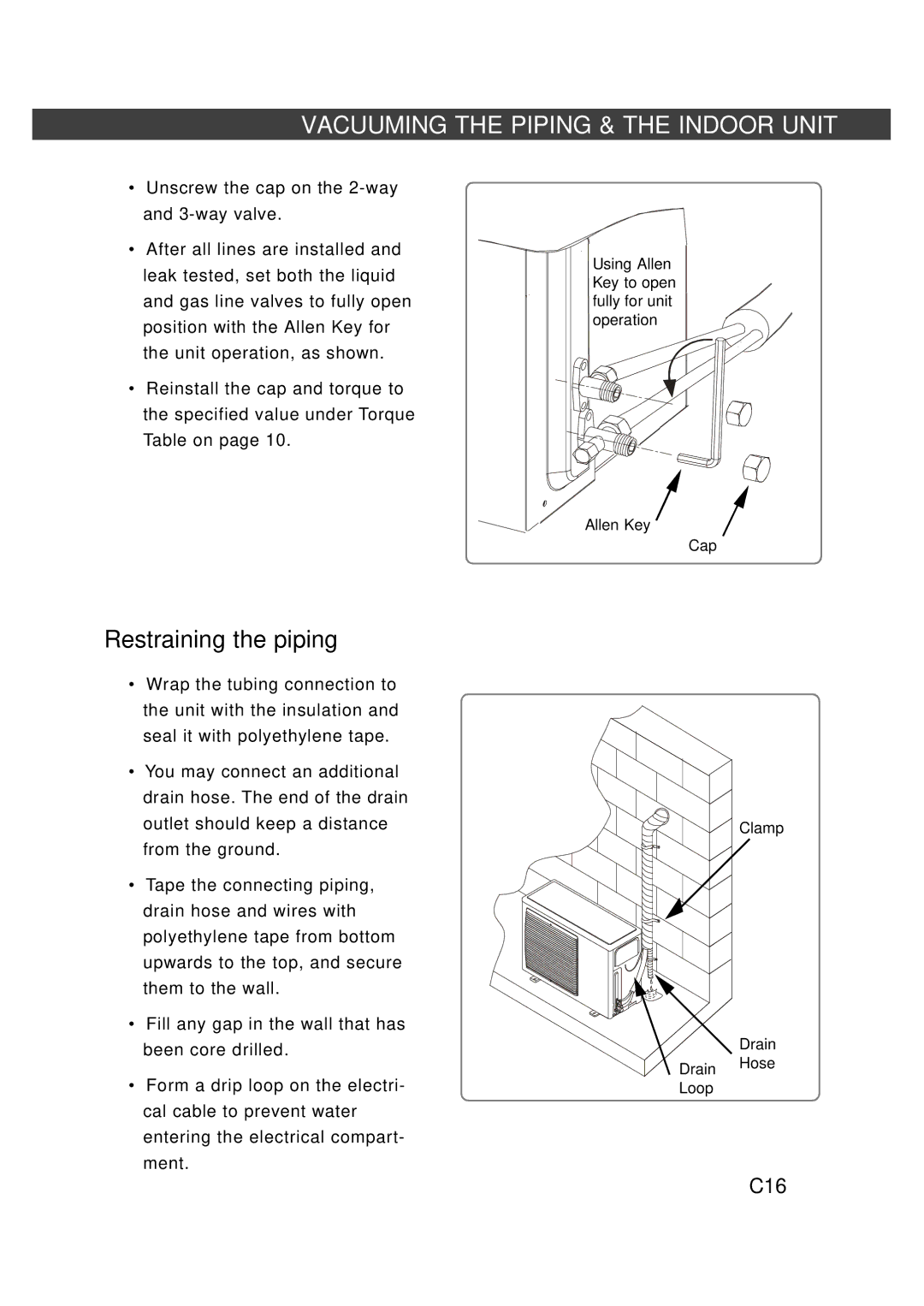 Fedders R407C service manual Restraining the piping 