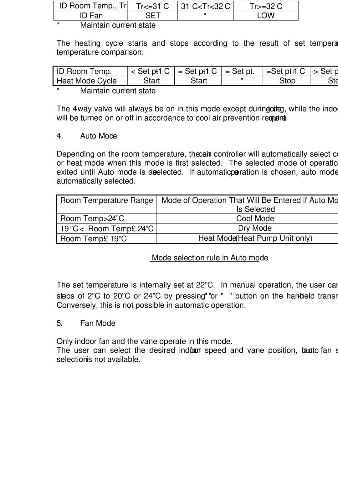 Fedders R407C service manual Heat Mode Heat Pump Unit only 