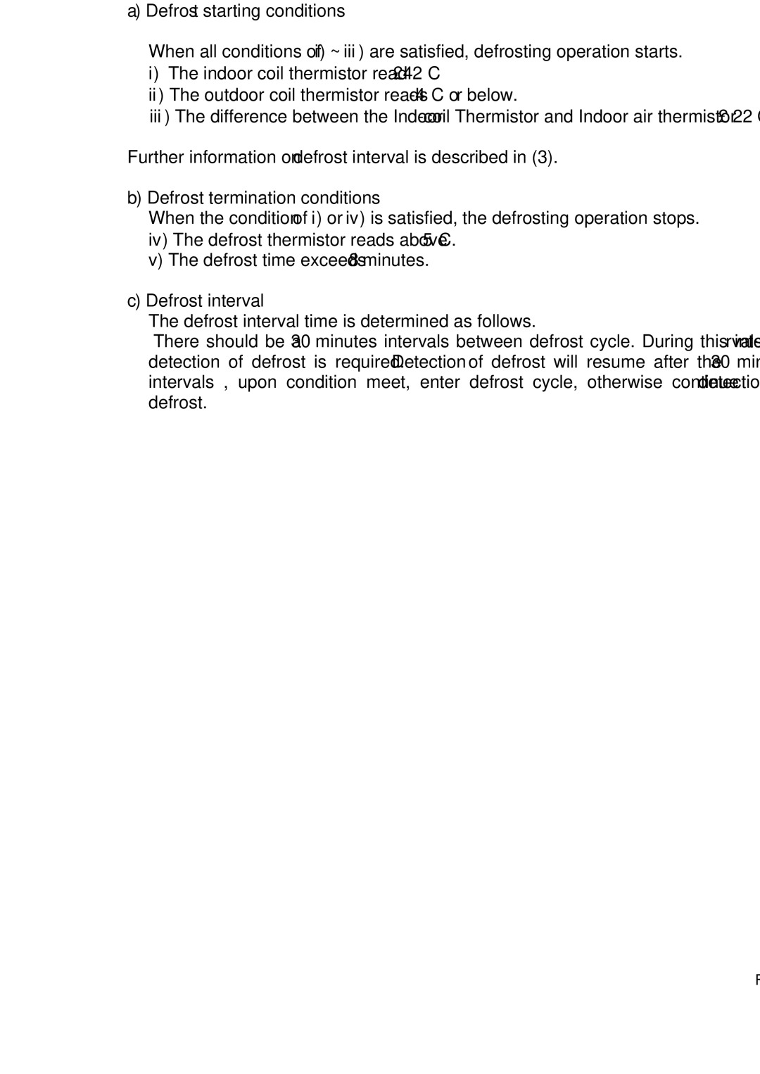 Fedders R407C service manual Defrosting in Heat mode applicable on Heat Pump Unit only 