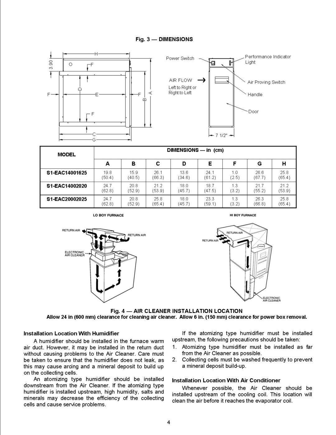 Fedders S1-EAC14002020, S1-EAC20002025, S1-EAC14001625 manual 