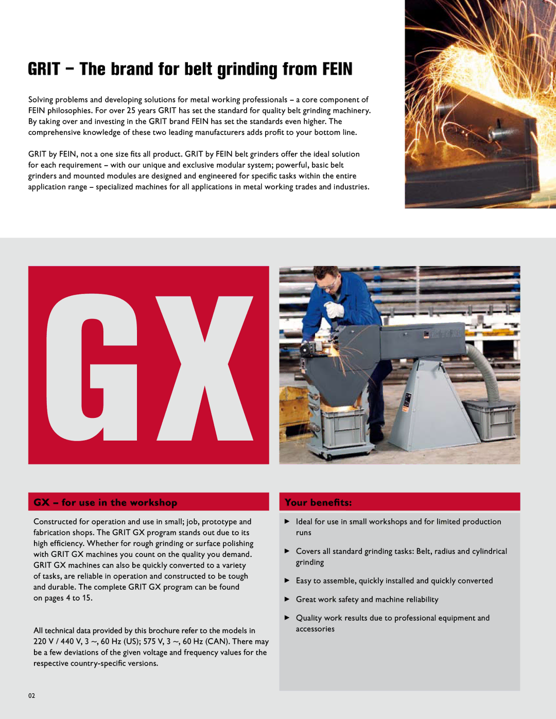 FEIN Power Tools Belt Grinder manual Grit The brand for belt grinding from Fein, GX for use in the workshop, Your benefits 