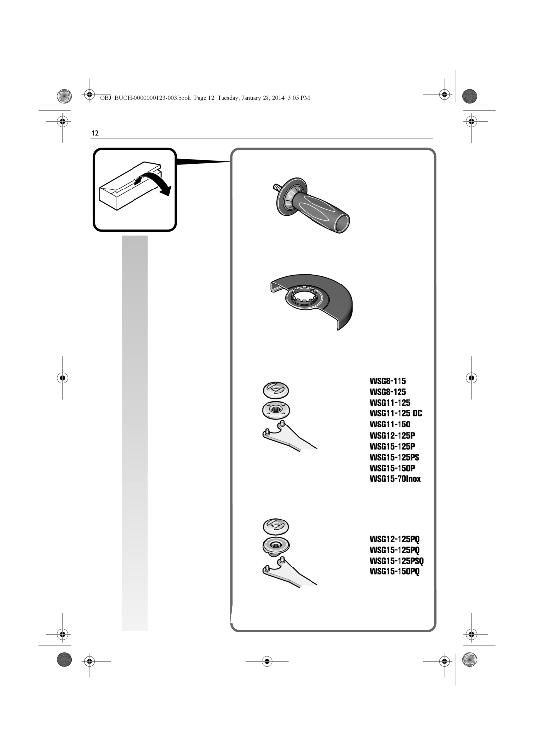 FEIN Power Tools WSG11-125/N09, WSG8-125/N09, WSG15-125PS/N09, WSG8-115/N09, WSG15-150P/N09, WSG15-125P/N09, WSG12-125P/N09 manual 