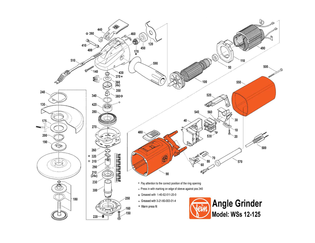 FEIN Power Tools WSs 12-125 warranty 