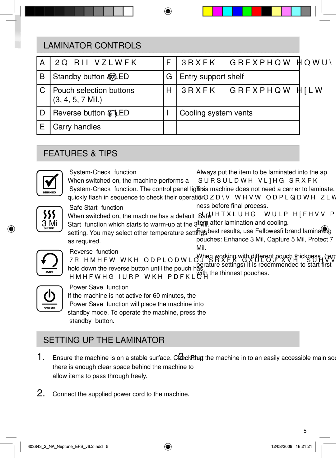 Fellowes 125 manual Features & Tips, Setting UP the Laminator 