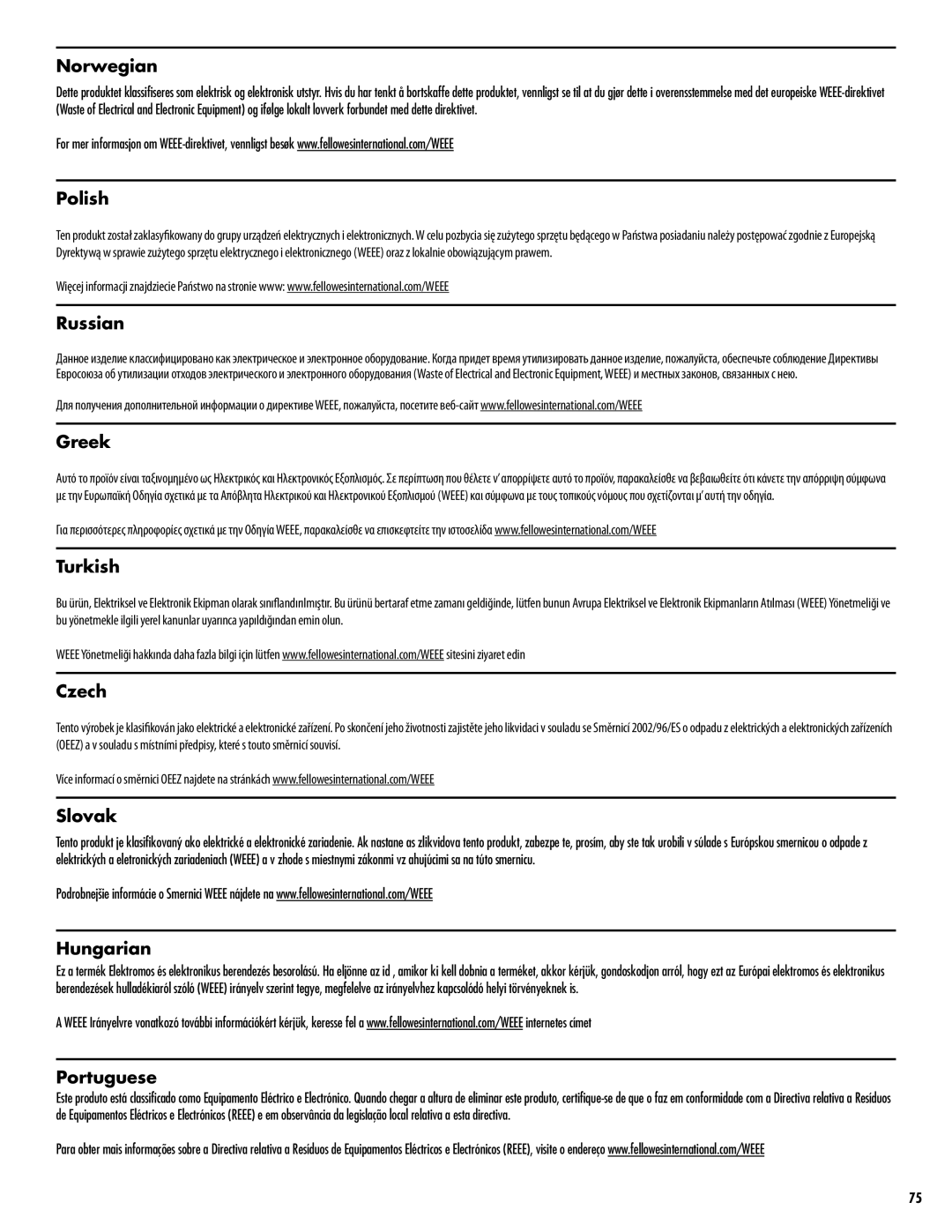 Fellowes 225Ci/225i manual Norwegian 