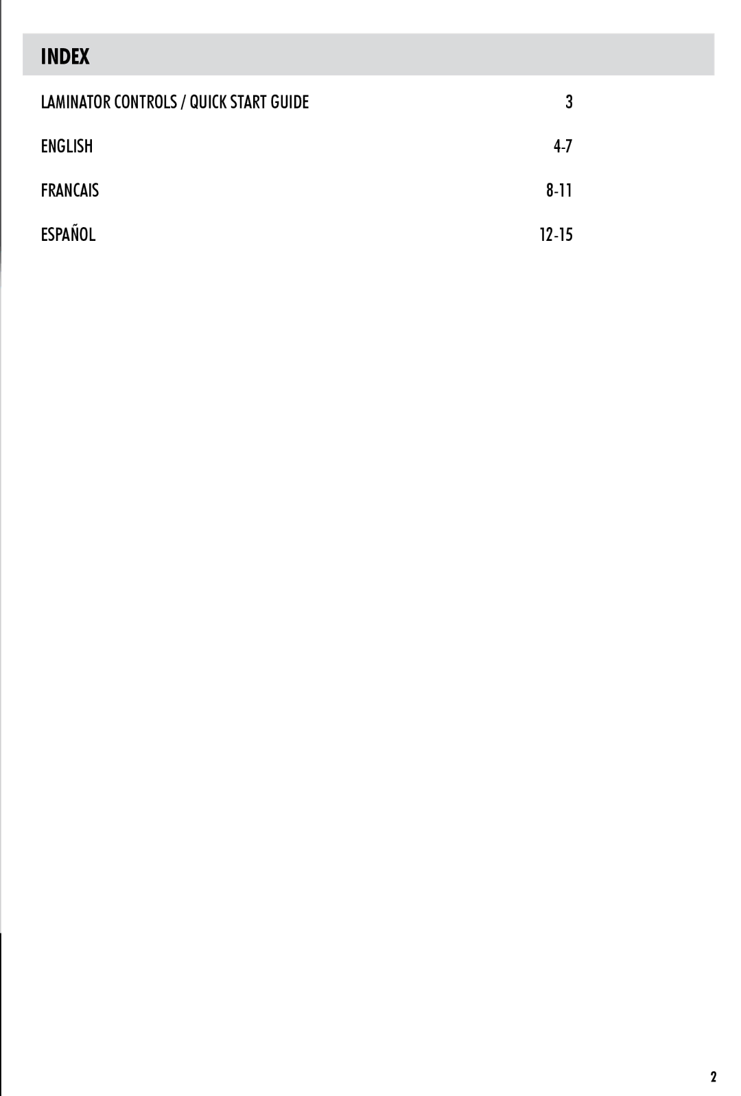 Fellowes 30TM manual Index 