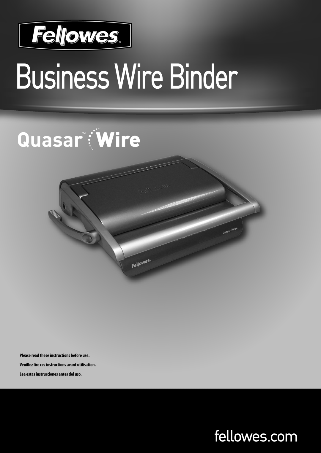 Fellowes 403054 manual Business Wire Binder, fellowes.com 