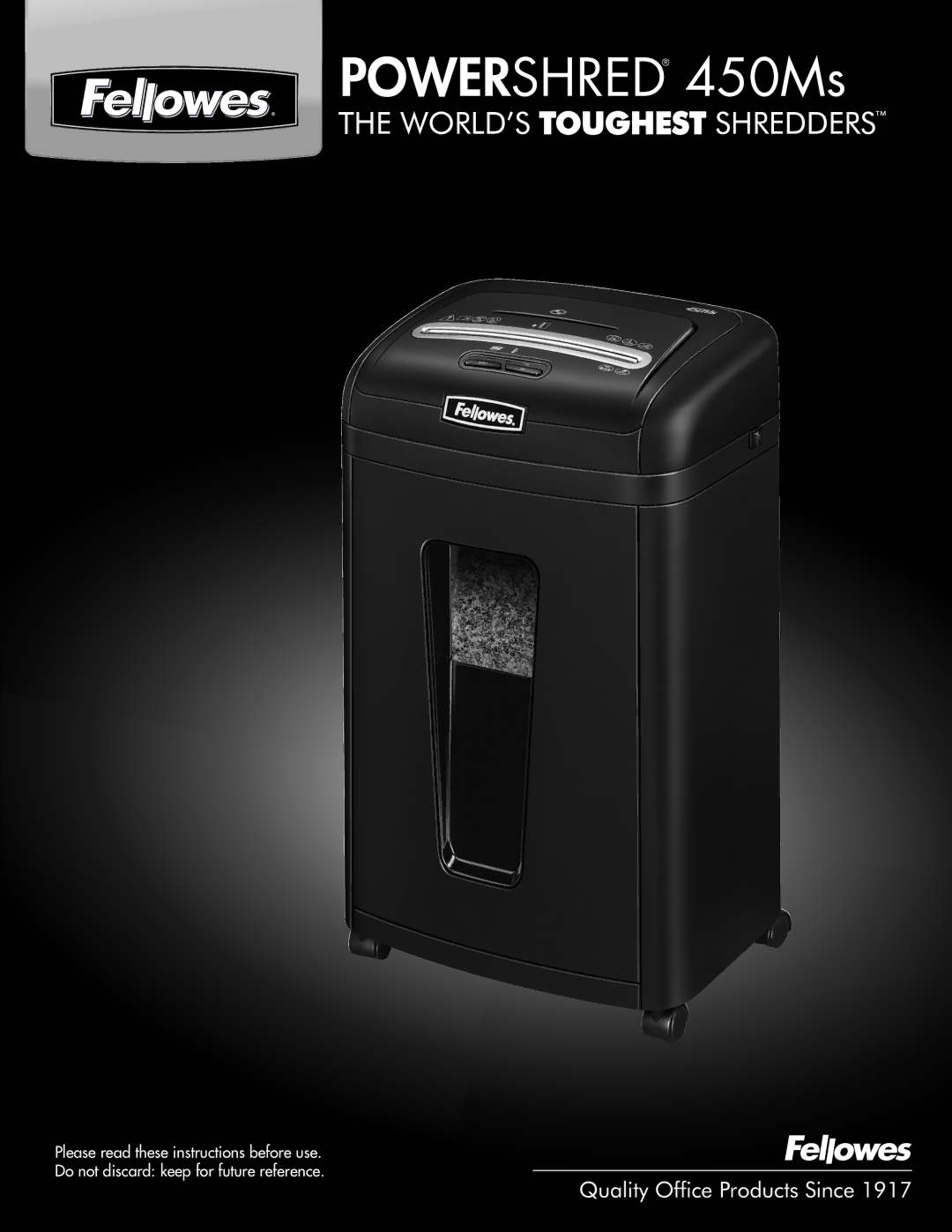 Fellowes manual Powershred 450Ms 