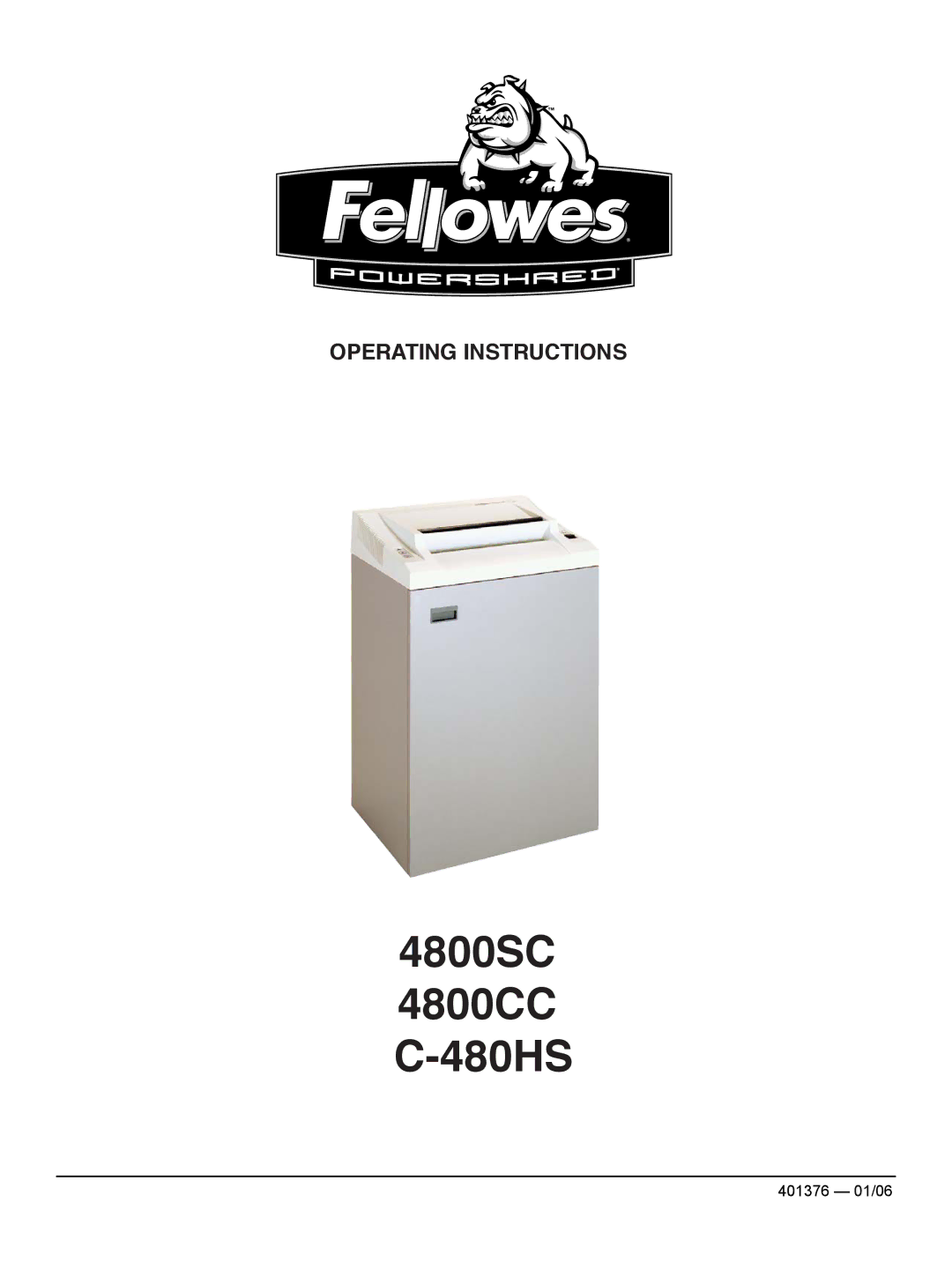 Fellowes manual 4800SC 4800CC C-480HS 