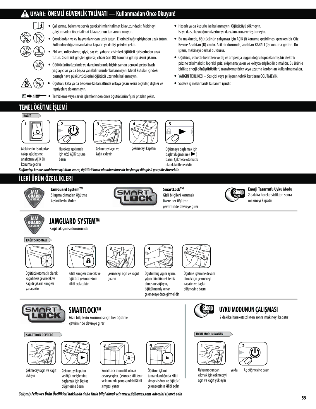 Fellowes 300C, 500C manual Temel Öğütme İşlemİ 