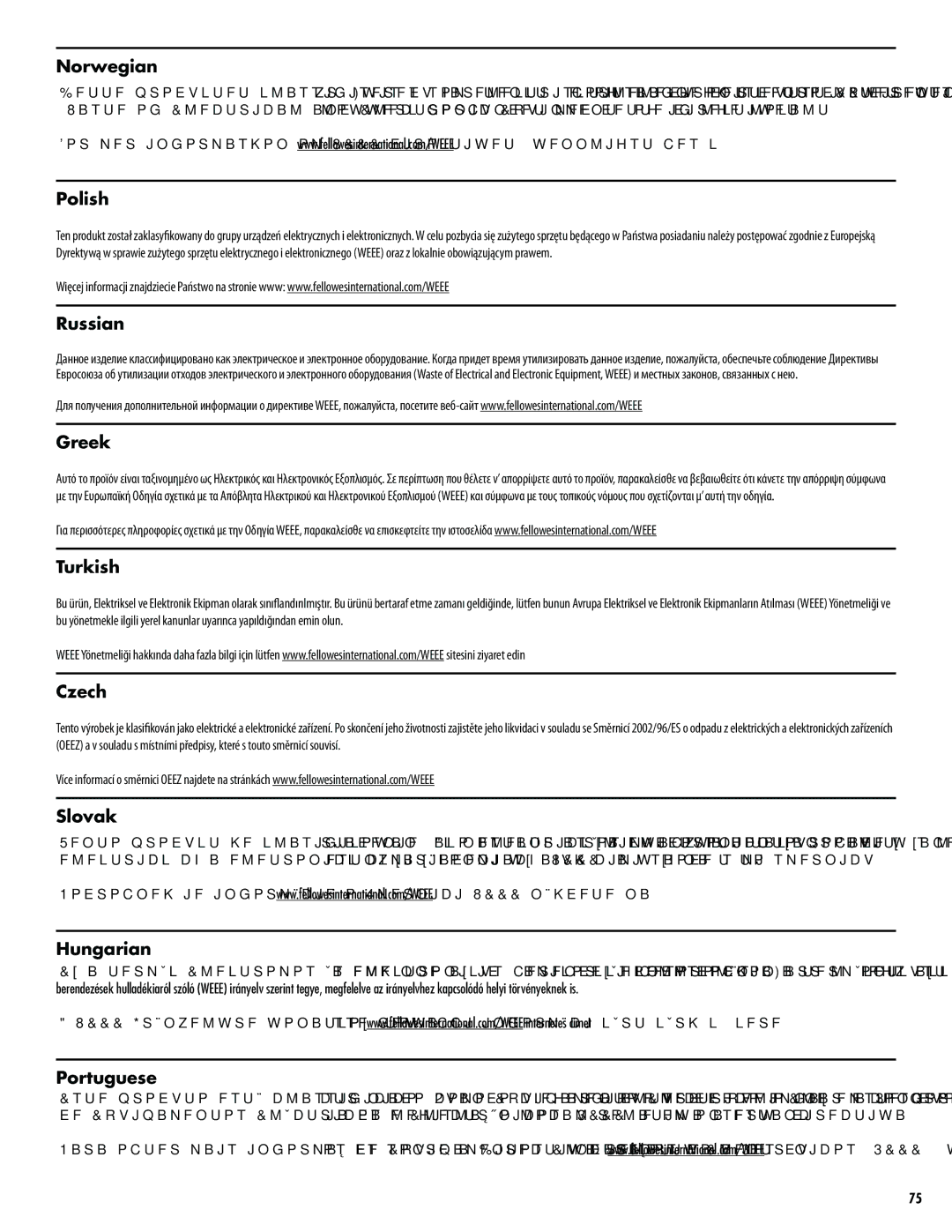 Fellowes 300C, 500C manual Norwegian 