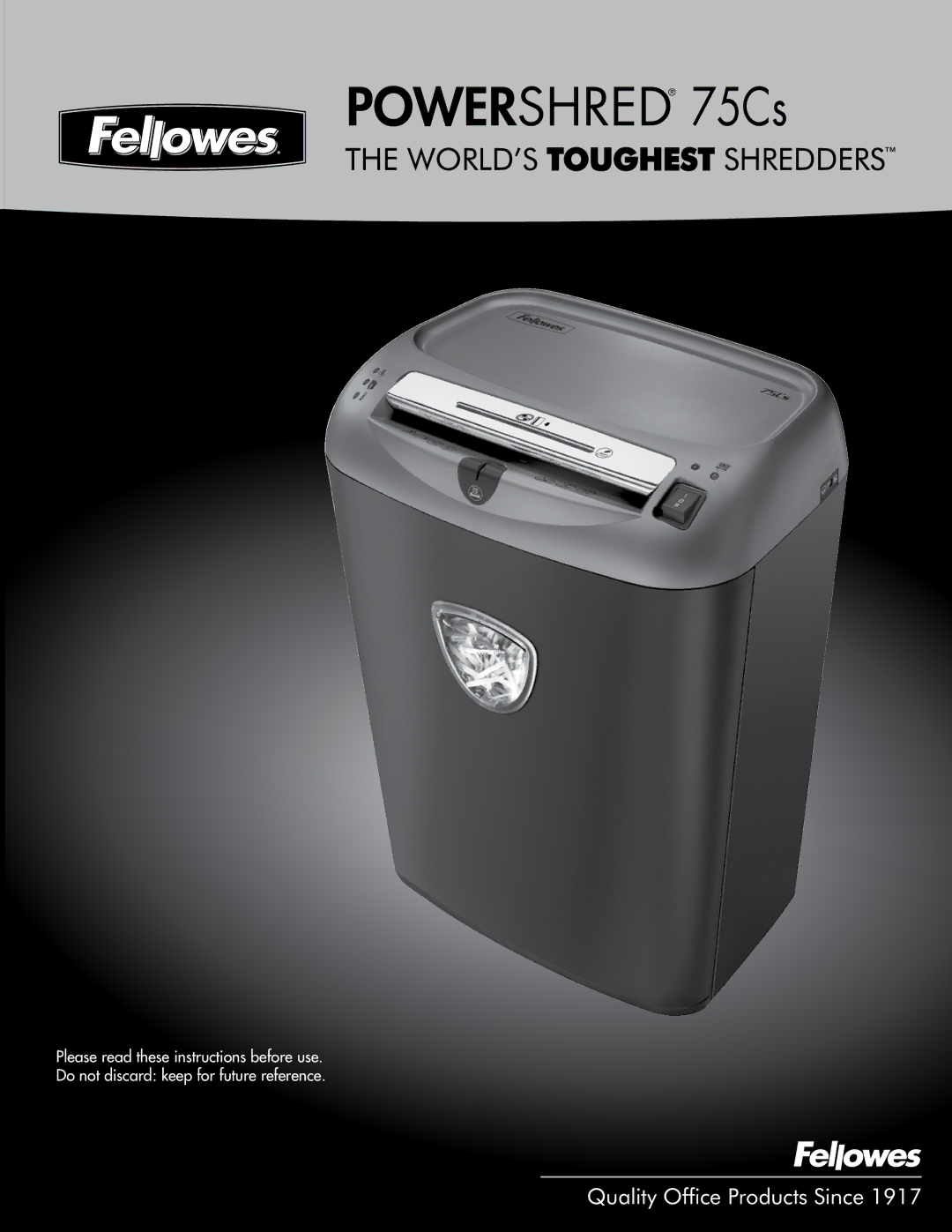 Fellowes manual Powershred 75Cs 