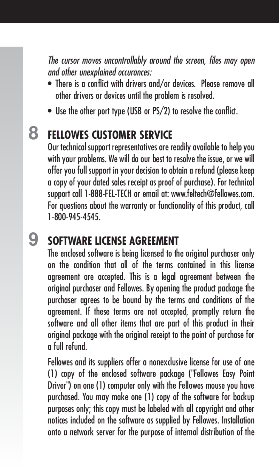 Fellowes Cordless manual Fellowes Customer Service Software License Agreement 