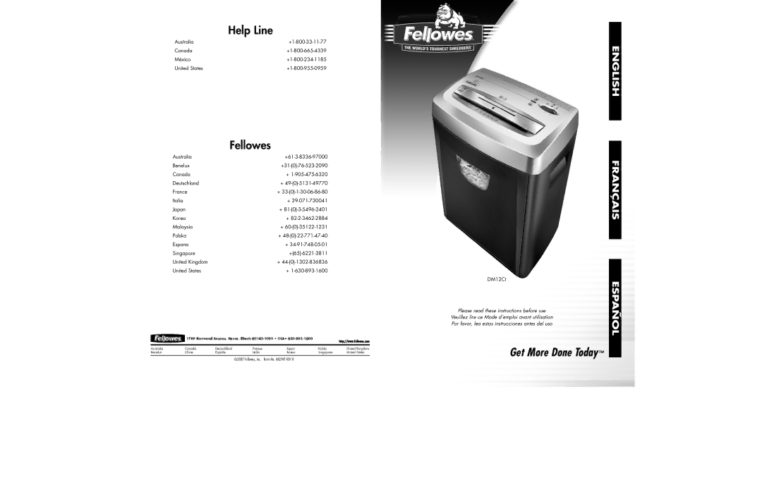 Fellowes DM12CT manual Get More Done Today 