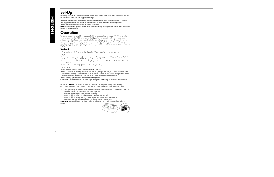 Fellowes DM12CT manual Set-Up, Operation, To shre d, CDs, or DVDs 