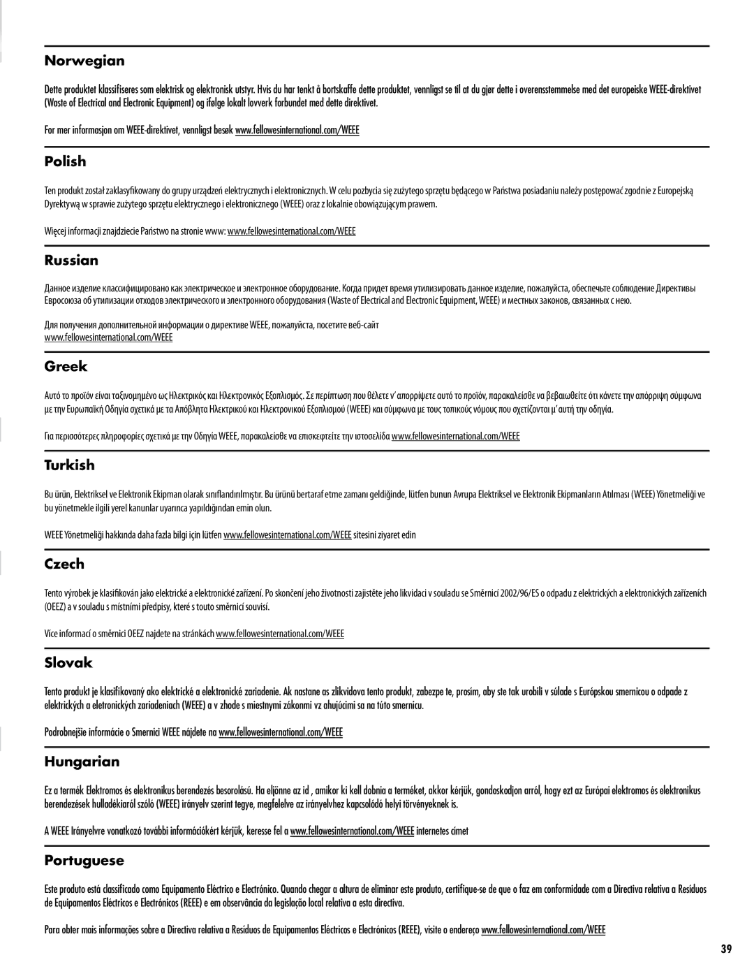 Fellowes DS-1 manual Norwegian 