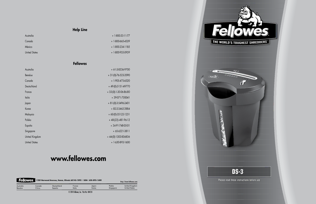 Fellowes DS-3 manual 