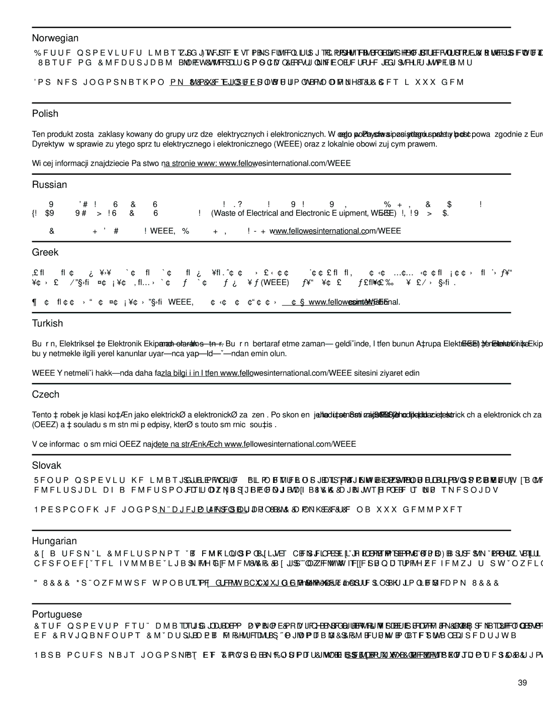 Fellowes H-8C/H-8Cd manual Norwegian 