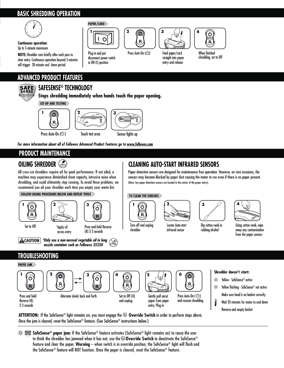 Fellowes HD-10c's manual Advanced Product Features, Product Maintenance, Troubleshooting, Continuous operation 