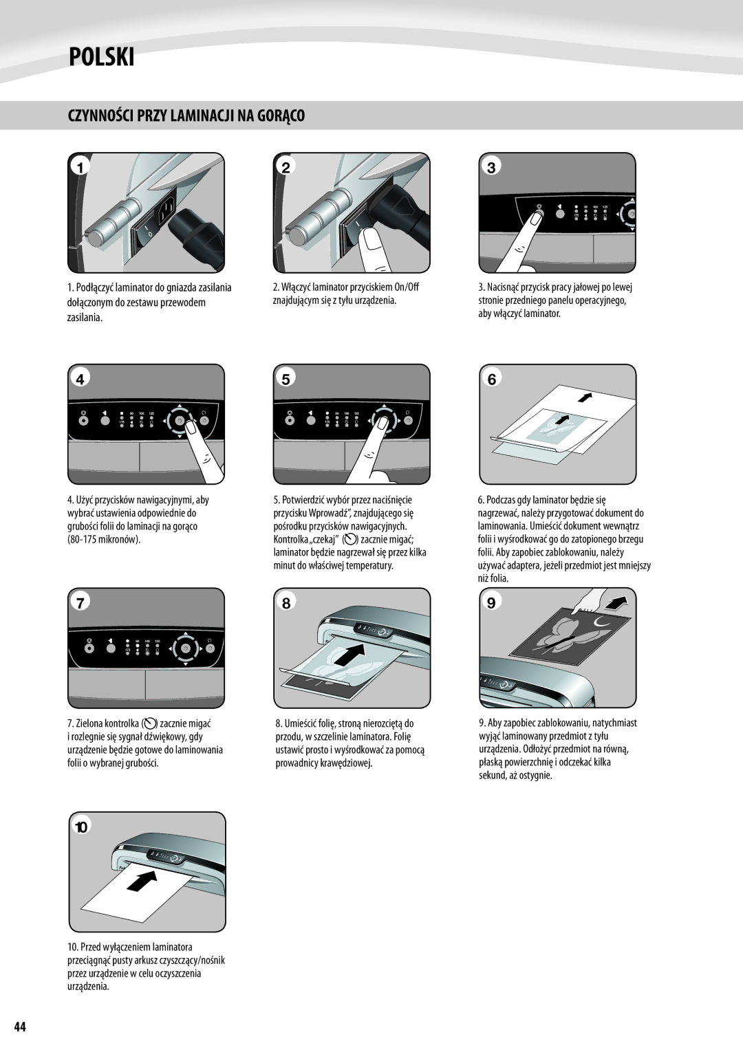Fellowes Jupiter A3 manual Czynności Przy Laminacji NA Gorąco 