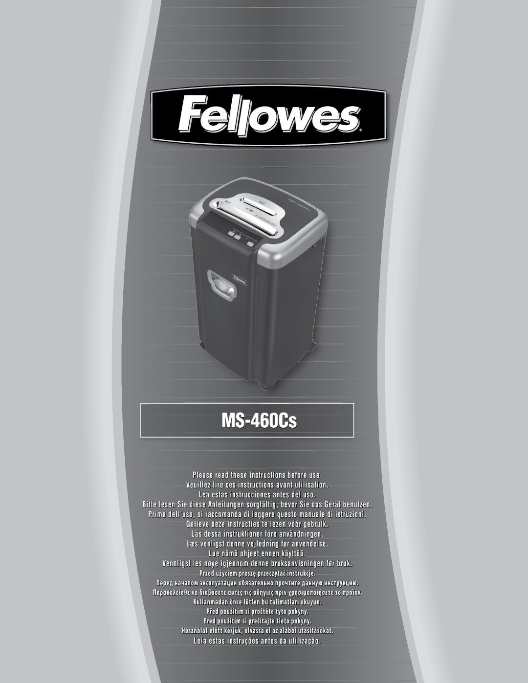 Fellowes Model MS-460Cs manual MSMS--460Cs460Cs 