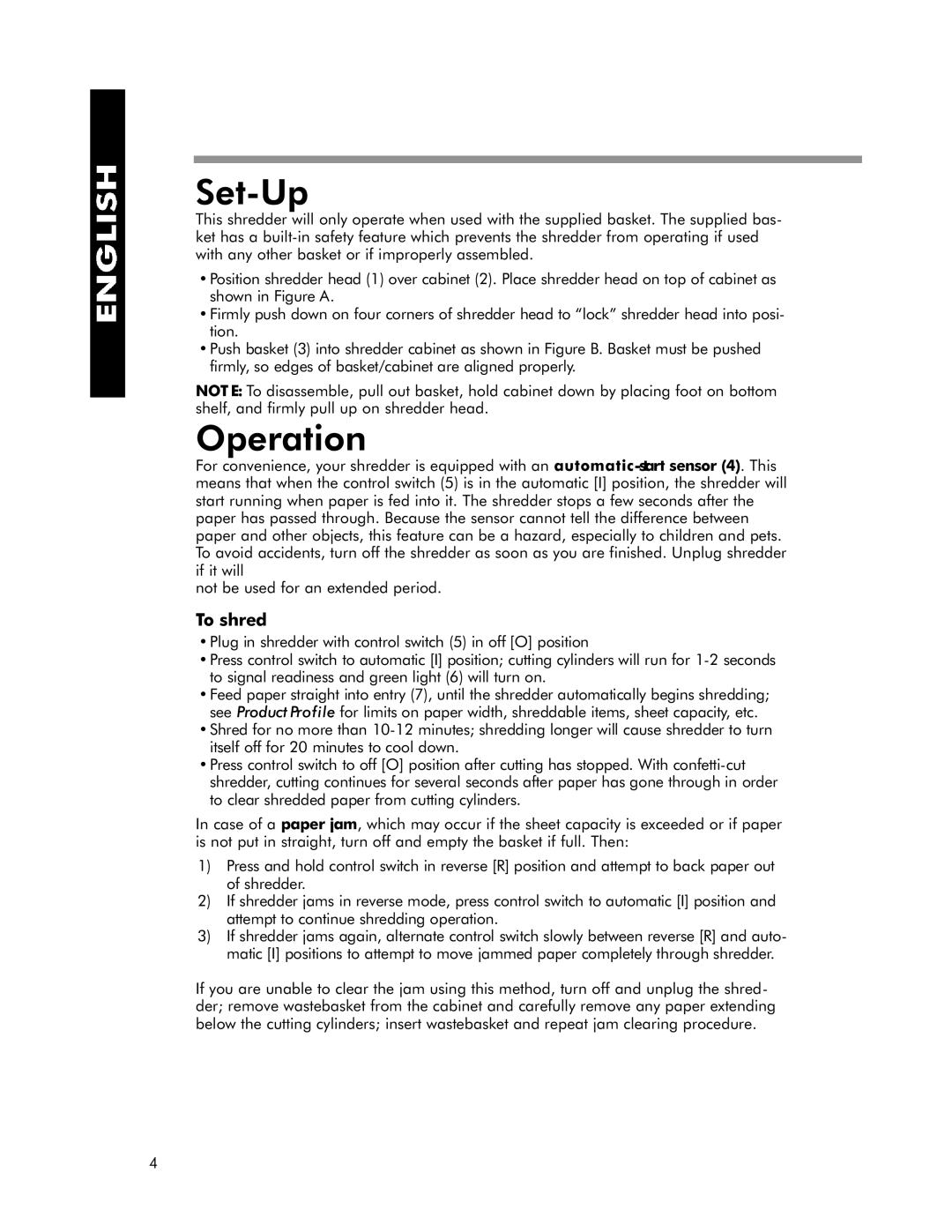 Fellowes OD1200C manual Set-Up, Operation, To shred 