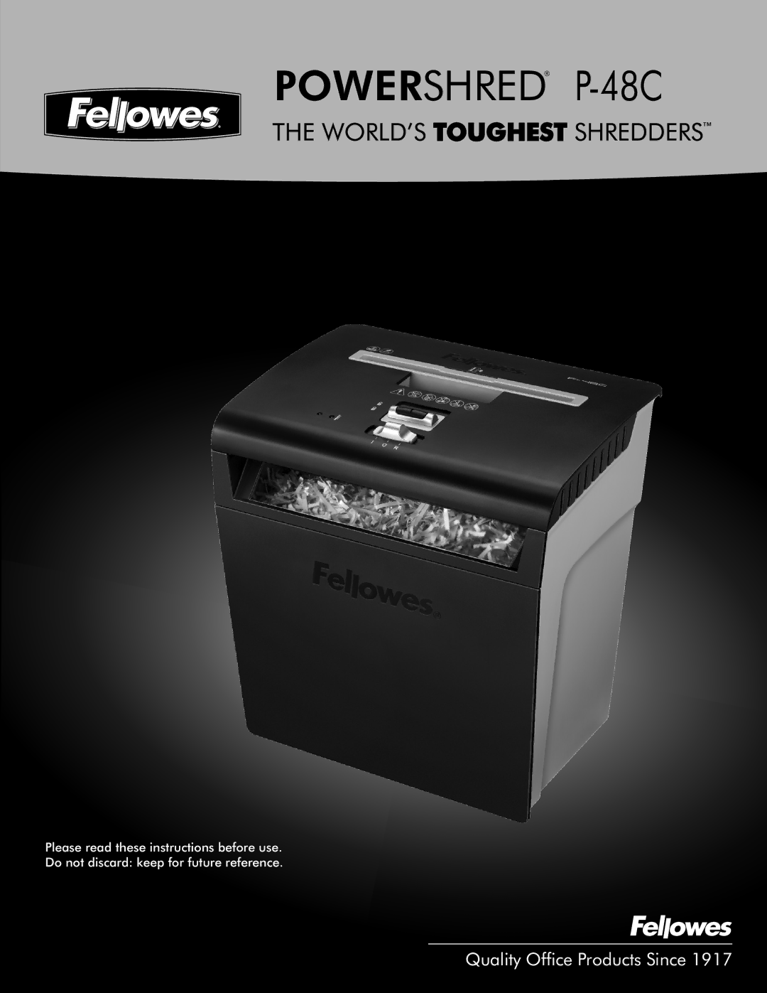 Fellowes manual Powershred P-48C 