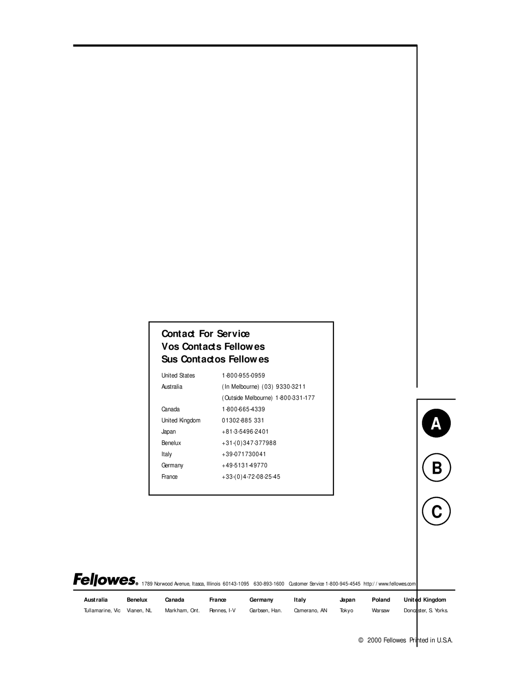 Fellowes PB 500, PB 300, PB 400 manual Australia 