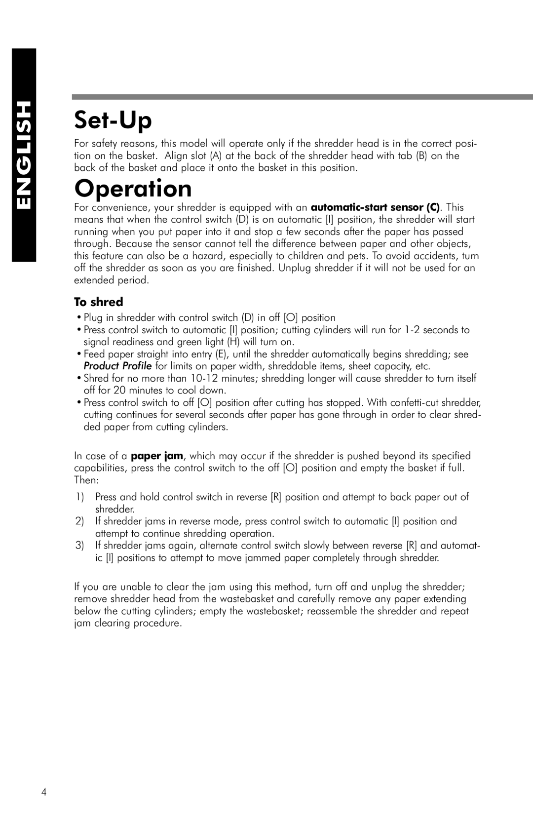 Fellowes PS60-2, PS60C-2 manual Set-Up, Operation, To shred 