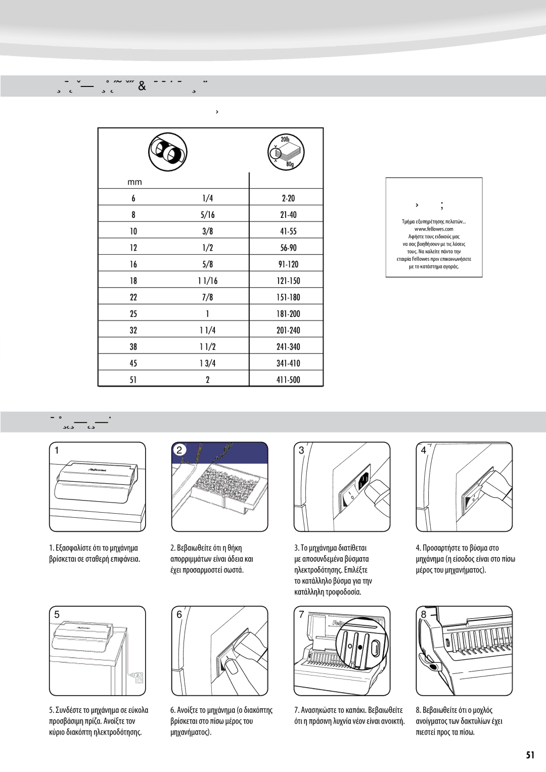 Fellowes Quasar e 500 manual Διαμετροσ Δακτυλιου & Μεγεθη Εγγραφων, Εγκατασταση, Χρειάζεστε Βοήθεια 