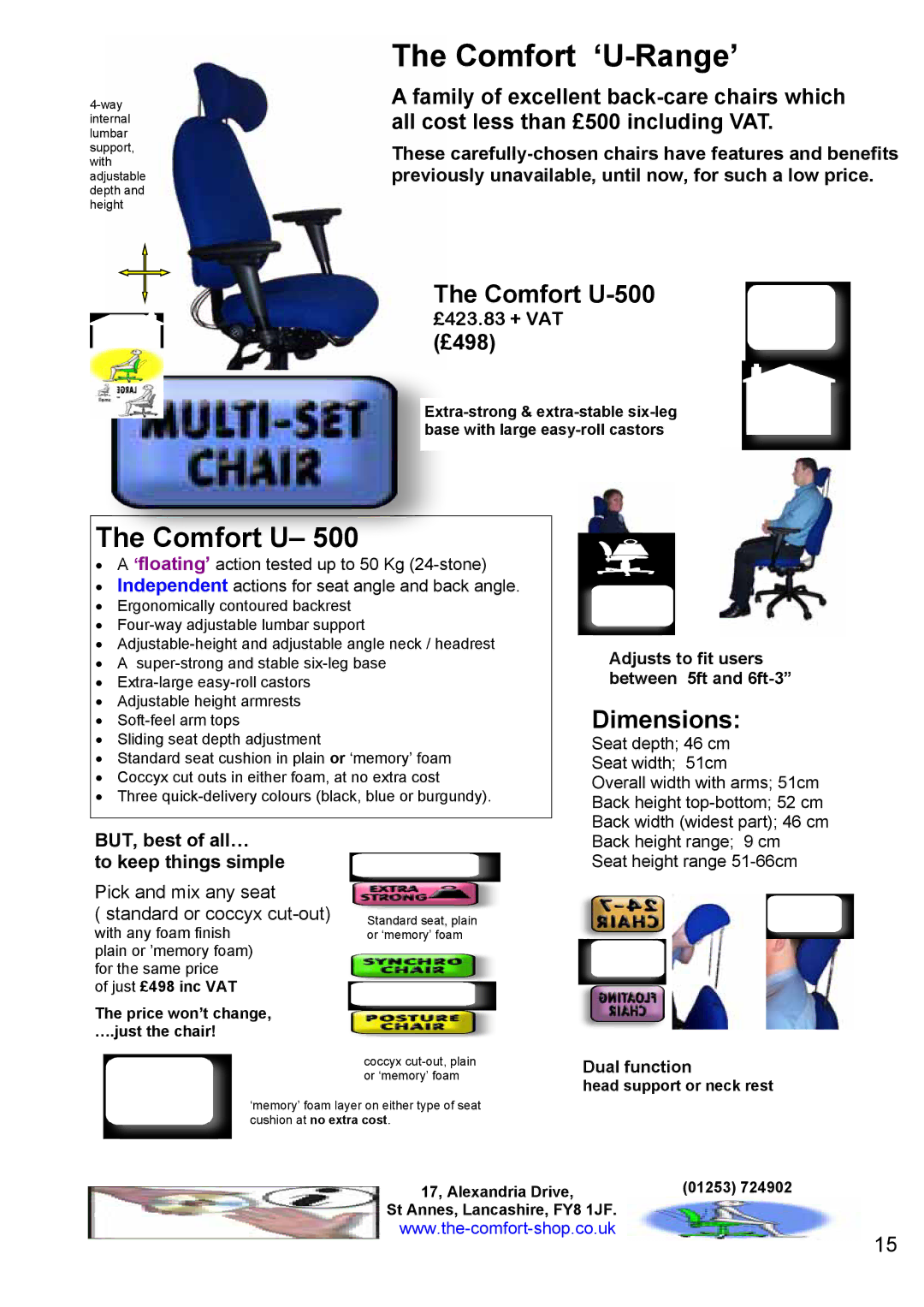 Fellowes RH 300, RH 400 manual Comfort U-500, £498, £423.83 + VAT, BUT, best of all… To keep things simple 