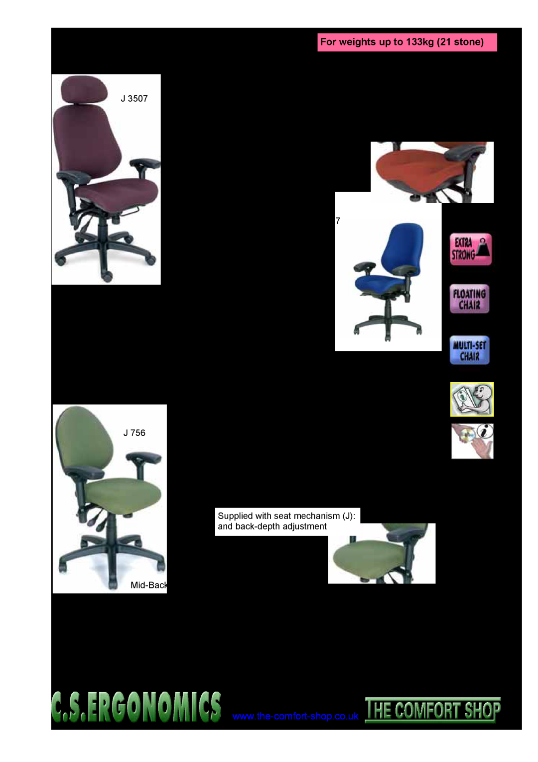 Fellowes RH 400 Very Small Chairs, BodyBilt Petite chairs, Heavy-dutychairs, BodyBilt High-backchairs, £1,056.32, £938.82 