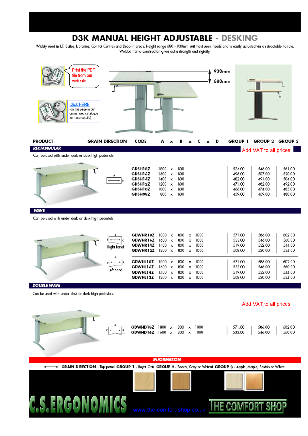 Fellowes RH 300 Desks crank height-adjustable, Add VAT to all prices Add VAT to all prices, 17, Alexandria Drive, 01253 