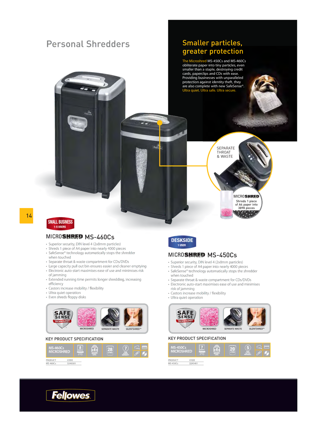 Fellowes MS-460CS, SB-99Ci, SB-89Ci manual MS-460Cs, MS-450Cs 