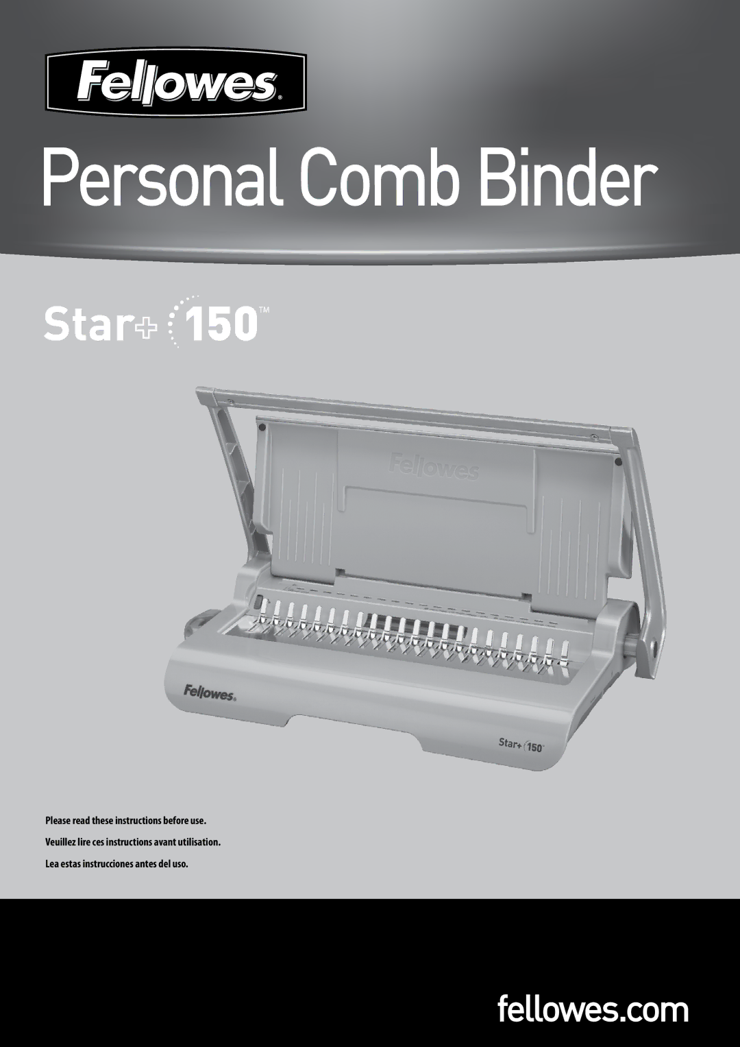 Fellowes Star 150 manual Personal Comb Binder 