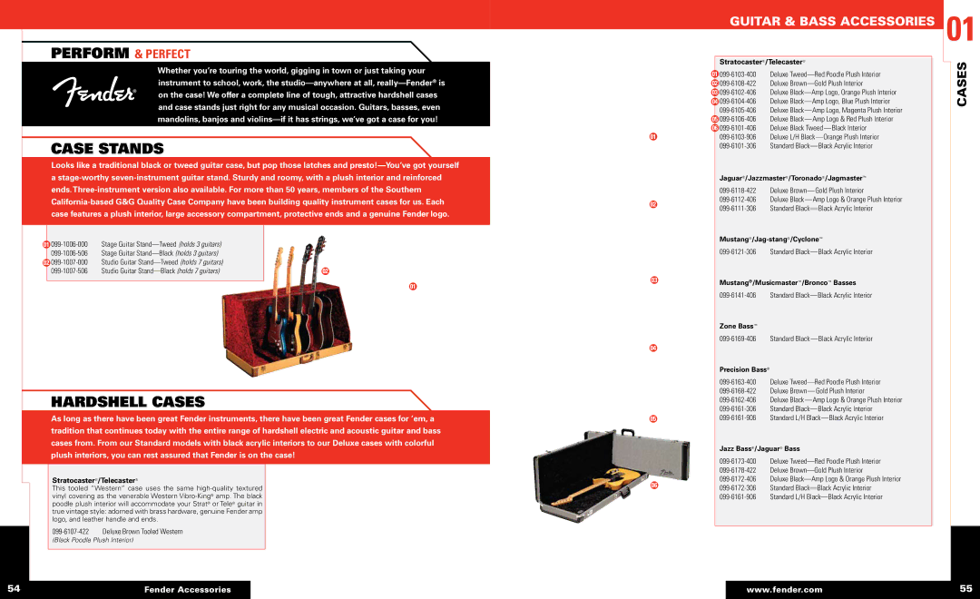 Fender 01 manual Case Stands, Hardshell Cases, Stratocast r/Telecaster, Stratocaster/Telecaster 