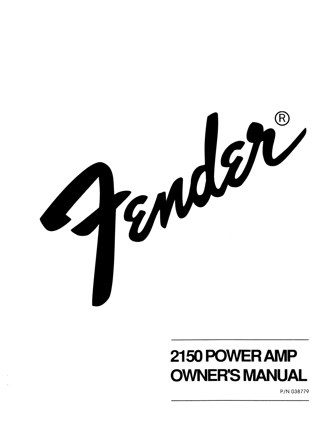 Fender 2150 manual 