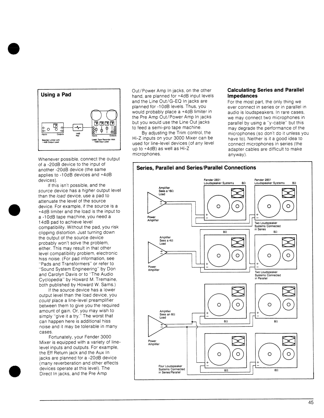 Fender 3106, 3216, 3212, 3206, 3208 manual 