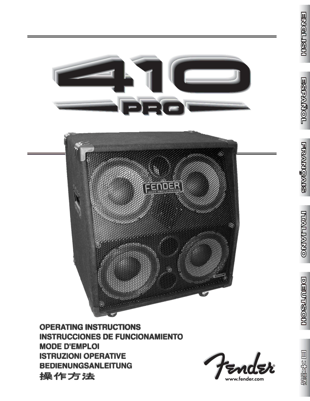 Fender 410 PRO manual English Español FRANçAIS Italiano Deutsch 